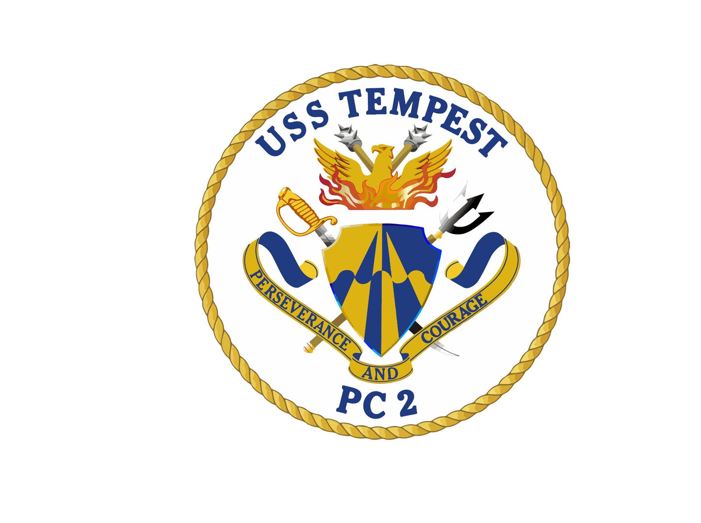 USS Tempest PC-2 Badge Sticker Decal Cyclone Class Patrol boat Car Sticker Bumper Sticker for Car Emblem