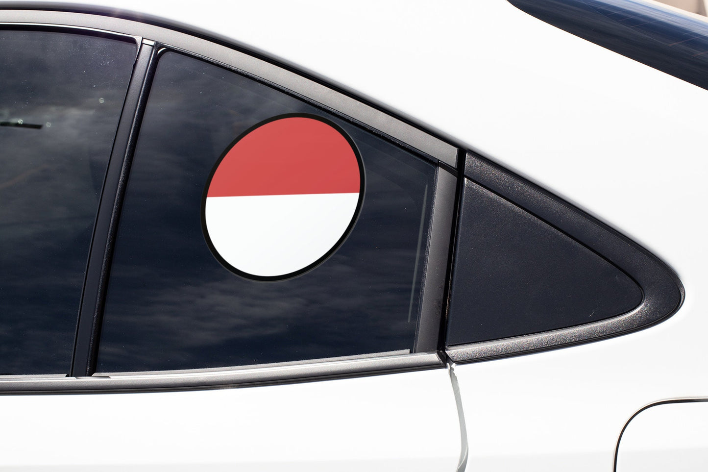 Monaco Flag Circle Sticker Decal