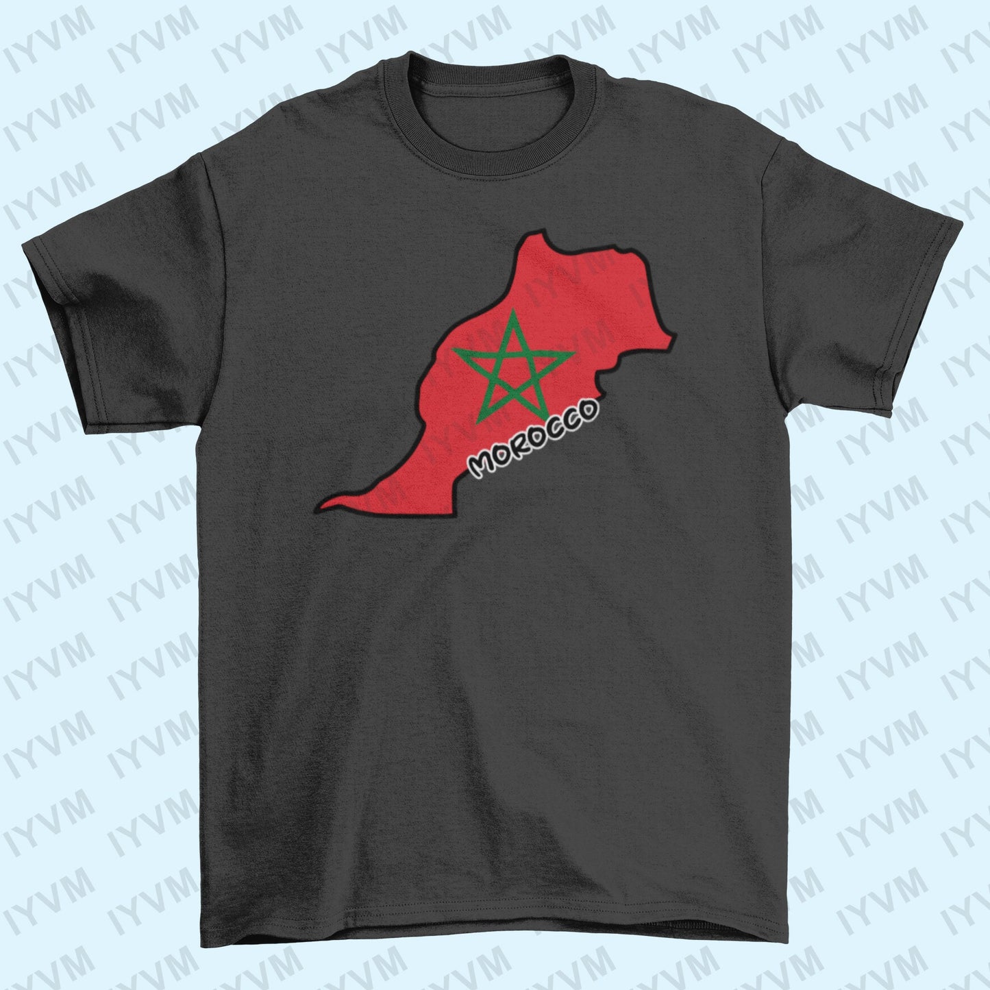 Morocco Map Iron On Heat Transfer Vinyl HTV / Kingdom of Morocco / المملكة المغربية / Rabat / Moroccan