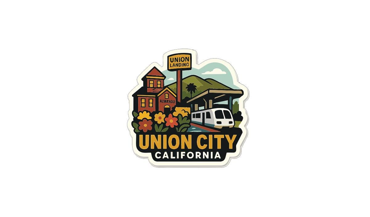 a sticker or logo for Union City, California.
