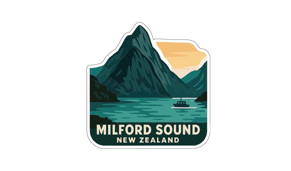 Milford Sound New Zealand Iron On Heat Transfer Vinyl HTV Die-Cut Symbolic