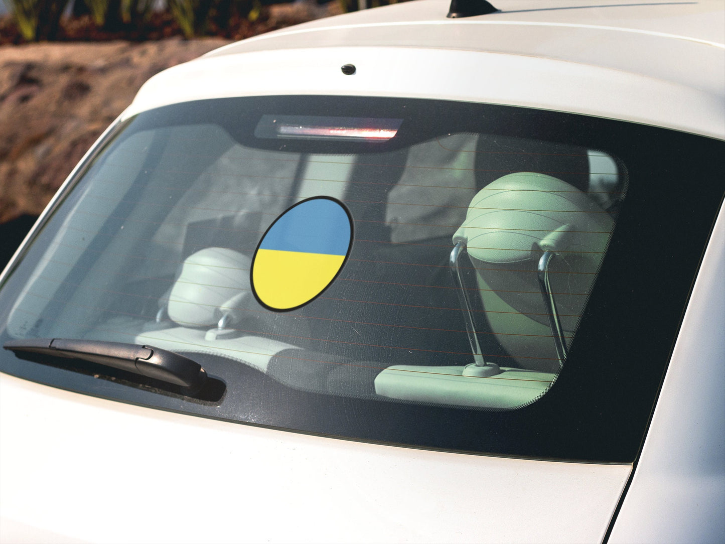 Ukraine Flag Circle Sticker Decal
