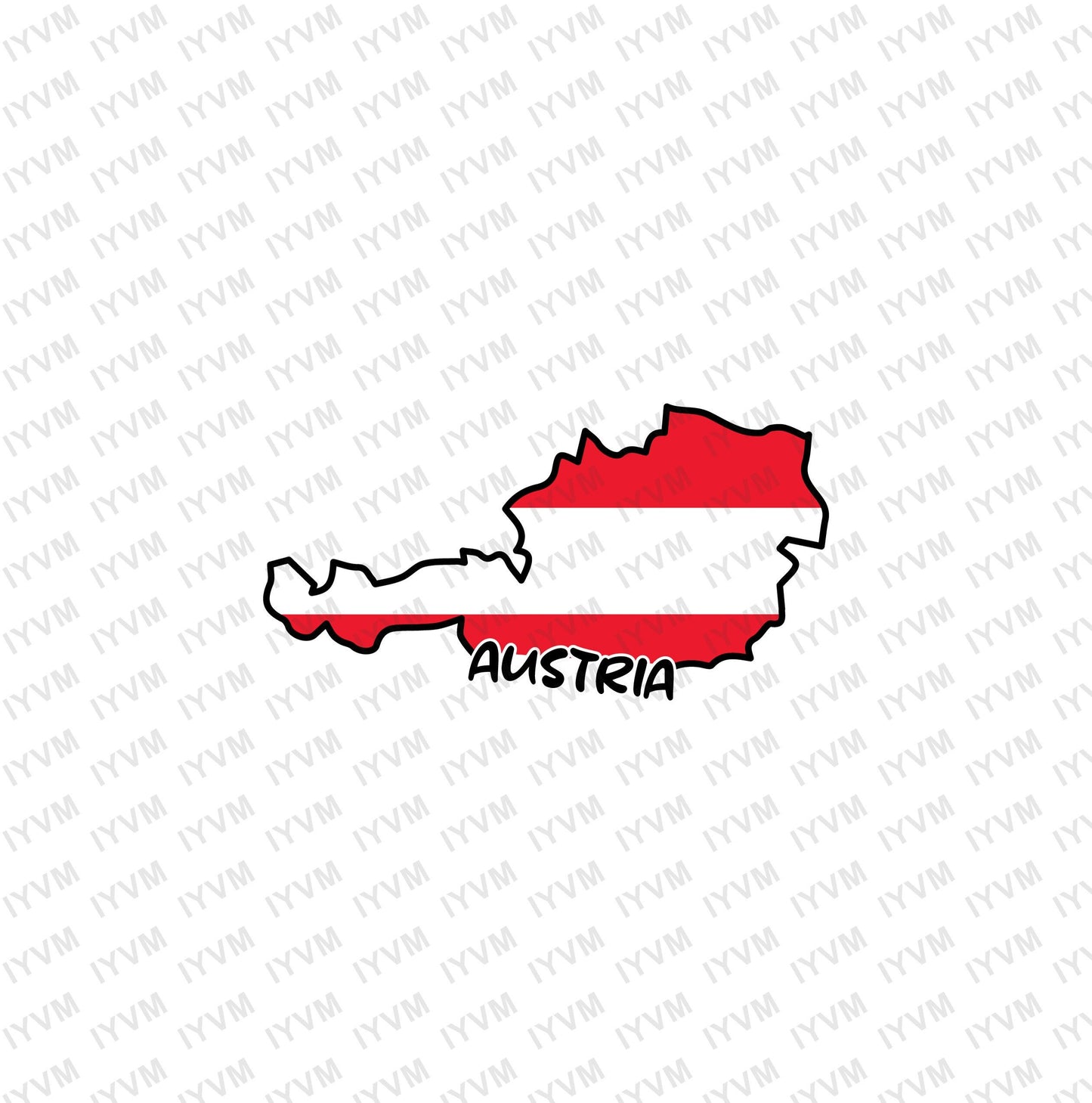 Austria Map Iron On Heat Transfer Vinyl HTV / Vienna / Republic of Austria