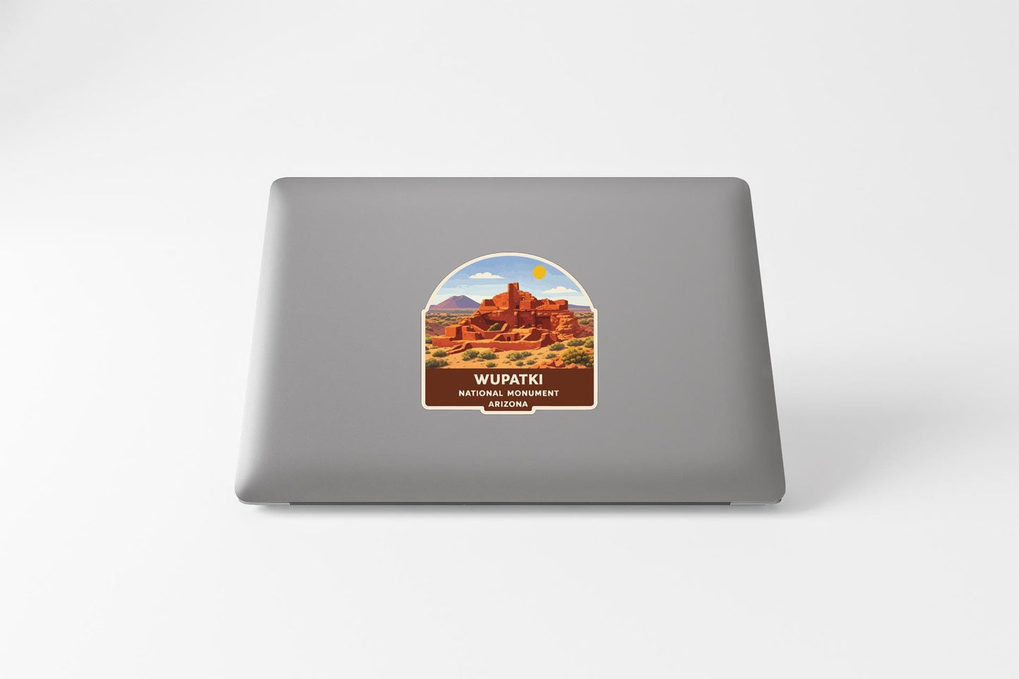 A sticker depicting the Wupati National Monument in Arizona.