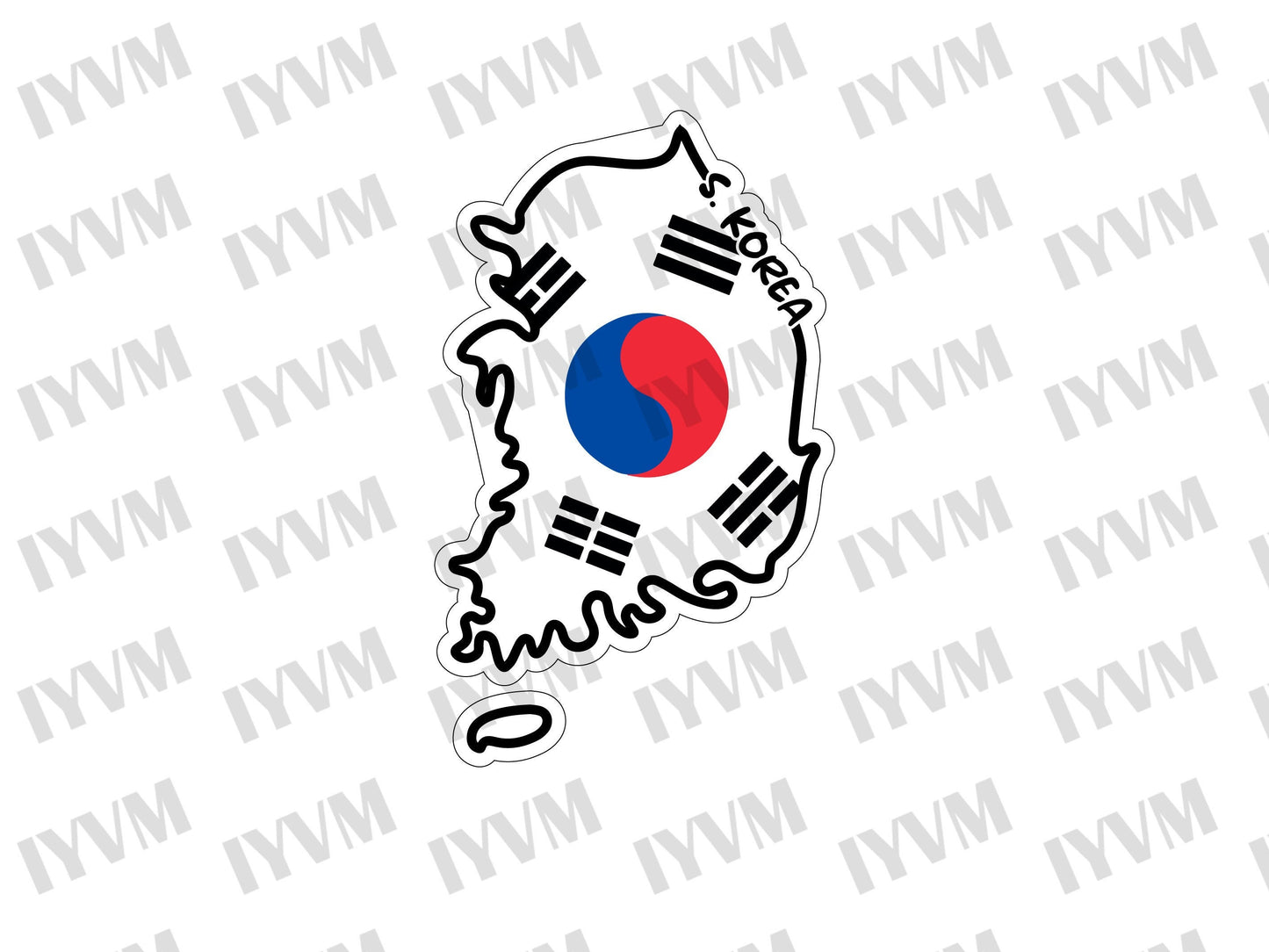 South Korea Map Flag Sticker Decal / Republic of Korea / Seoul / Korean