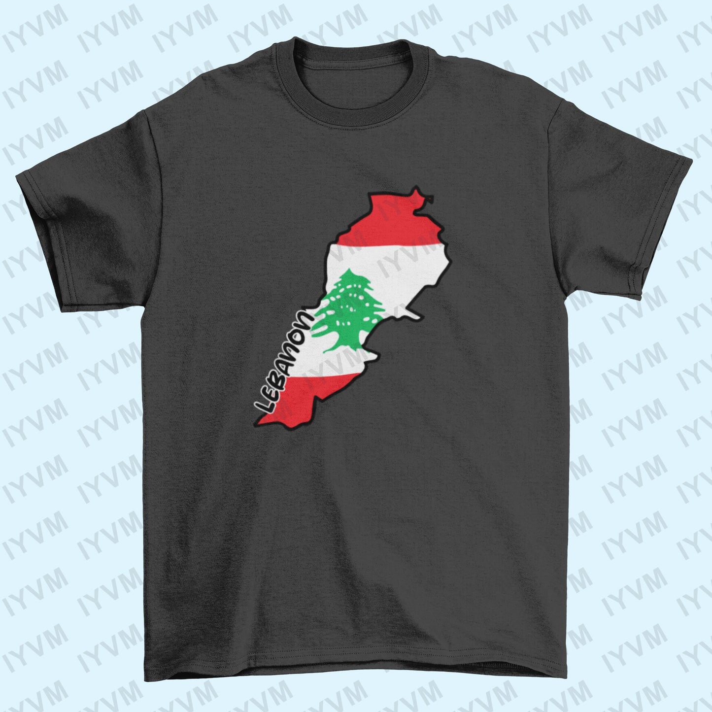 Lebanon Map Iron On Heat Transfer Vinyl HTV / Republic of Lebanon / Lebanese Republic / Beirut / Lebanese