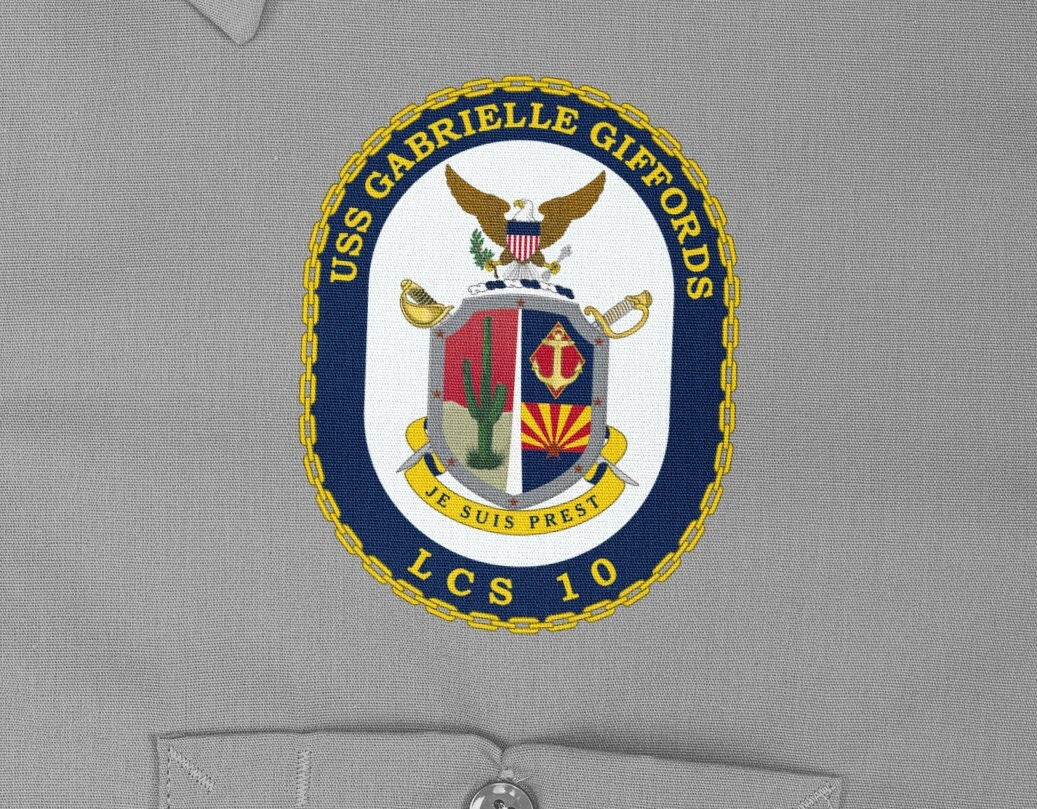 USS Gabrielle Giffords LCS-10 Badge Iron On Heat Transfer Vinyl HTV Independence Class Littoral combat ship