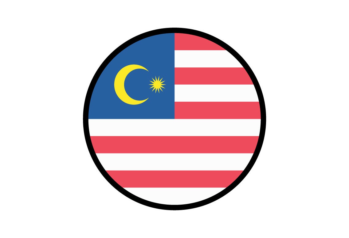 Malaysia Flag Circle Sticker Decal