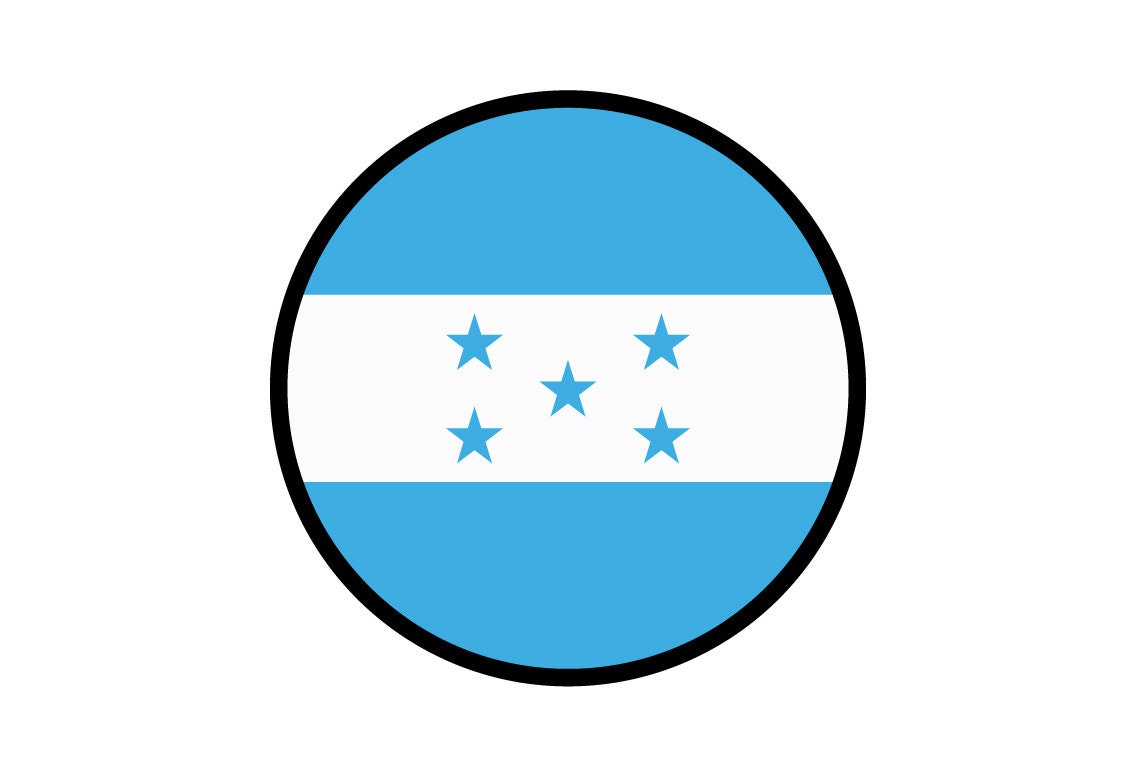Honduras Flag Circle Sticker Decal