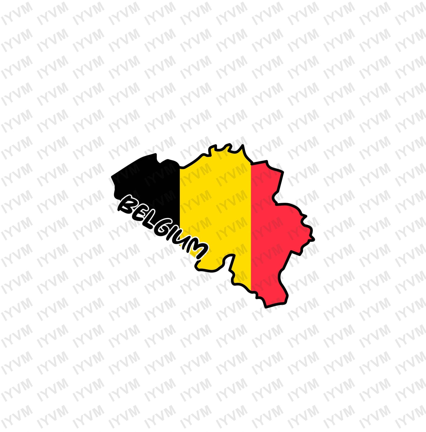 Belgium Map Iron On Heat Transfer Vinyl HTV / Brussels / Eendracht maakt macht / L'union fait la force / Einigkeit macht stark / Belgian