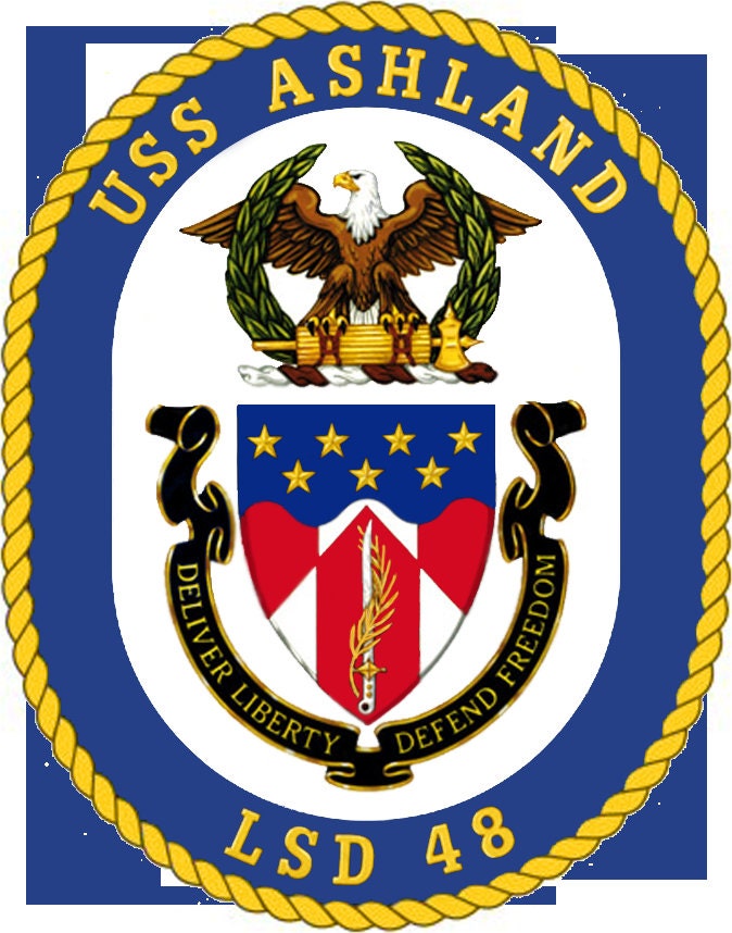USS Ashland LSD-48 Badge Iron On Heat Transfer Vinyl HTV Whidbey Island Class Dock landing ship