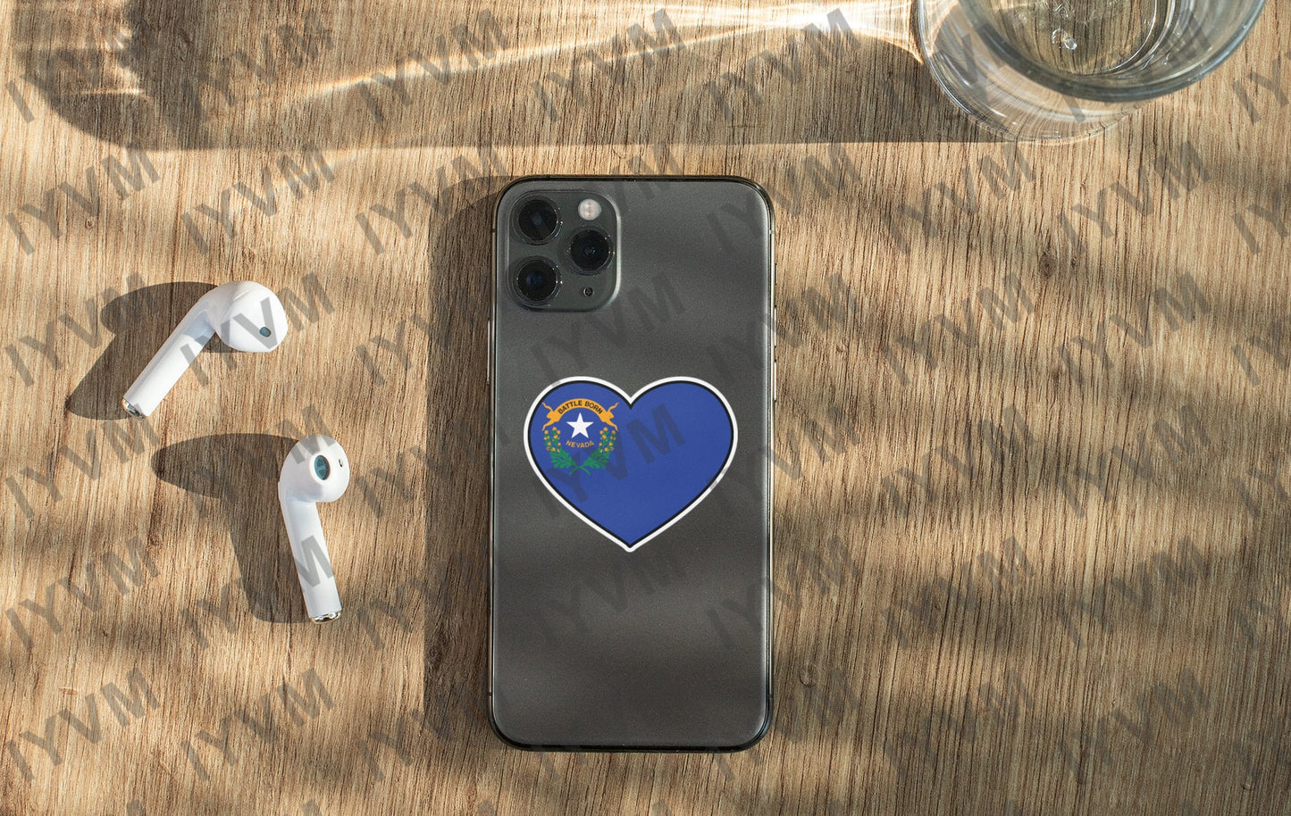 State of Nevada Flag Heart Sticker Decal  USA Nevada State  Carson City  The Silver State  Battle Born State  Sagebrush State Casino State