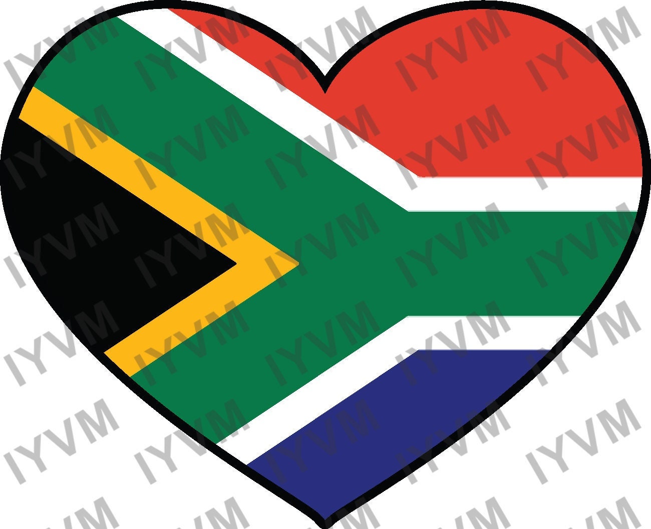 South Africa Flag Heart Sticker Decal / Republic of South Africa / RSA / Pretoria / Cape Town / Bloemfontein / Johannesburg