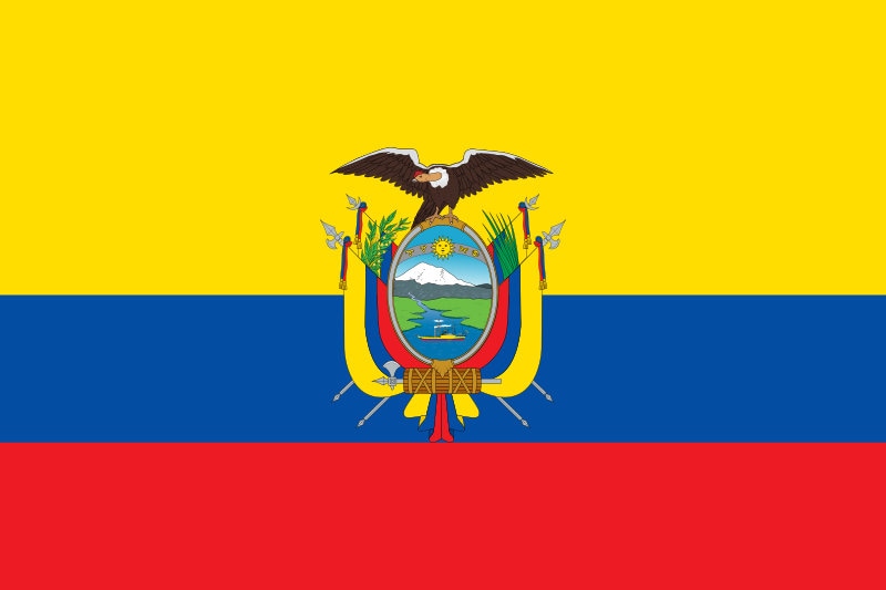 Ecuador Flag Sticker Decal / Republic of Ecuador / Dios, patria y libertad / Quito / Ecuadorian