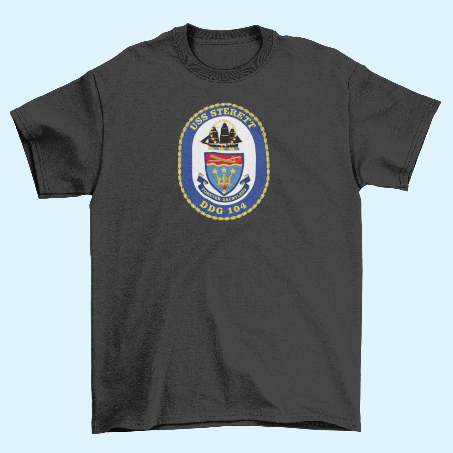 USS Sterett DDG-104 Badge Iron On Heat Transfer Vinyl HTV Arleigh Burke Class Destroyer