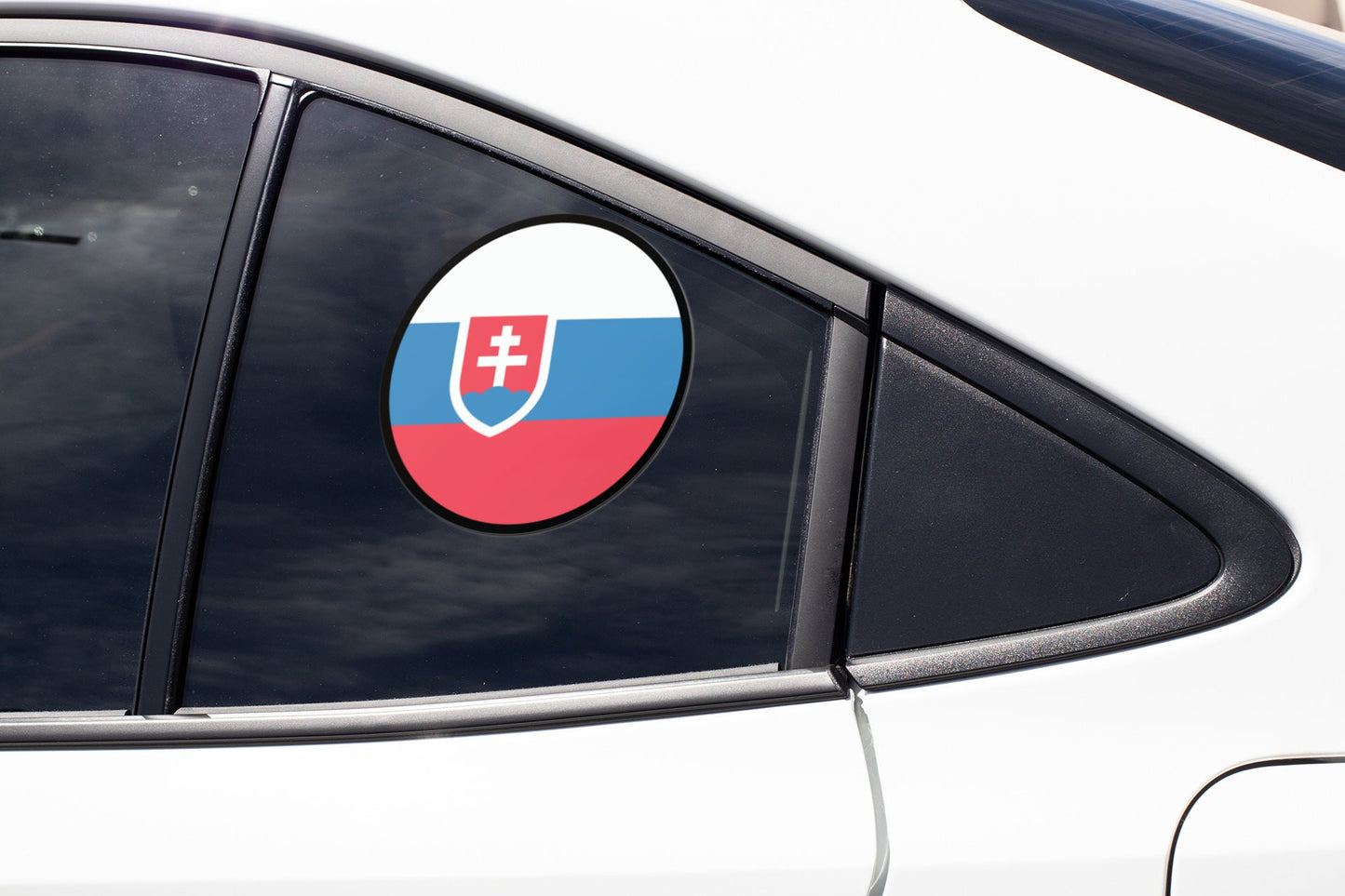Slovakia Flag Circle Sticker Decal