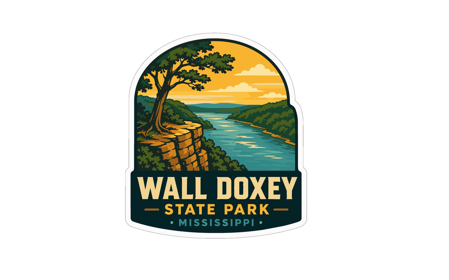a sticker or logo for Wall Doxey State Park in Mississippi.