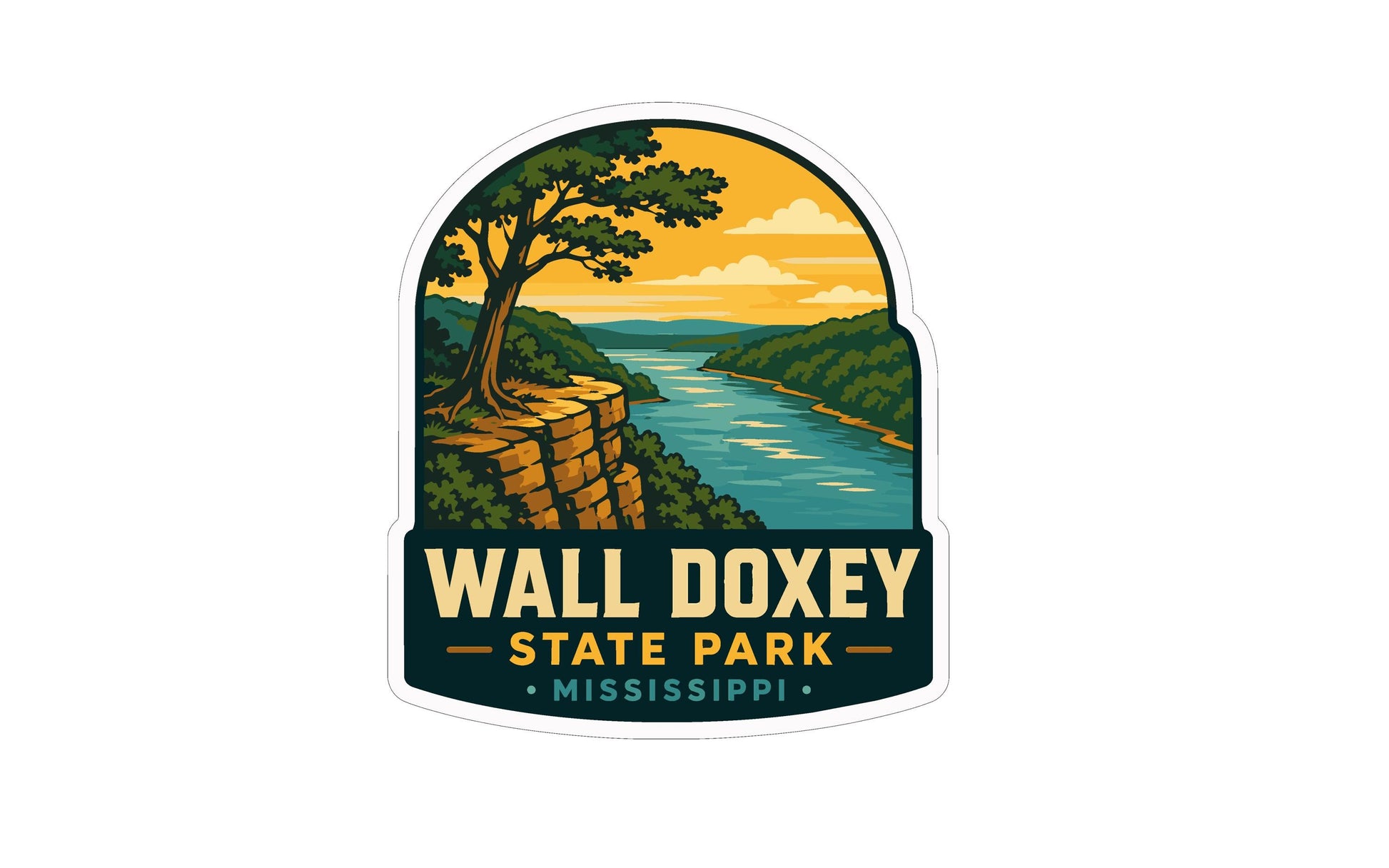 a sticker or logo for Wall Doxey State Park in Mississippi.