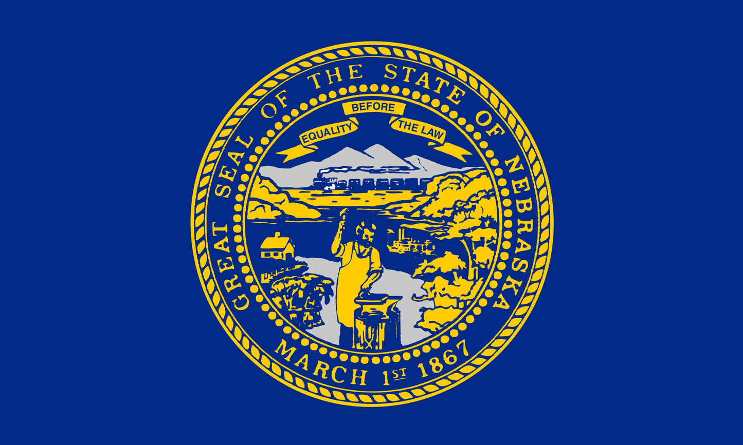 State of Nebraska Flag Iron On Heat Transfer Vinyl HTV Nebraska State Lincoln The Cornhusker State Antelope State Beef State Bugeating State