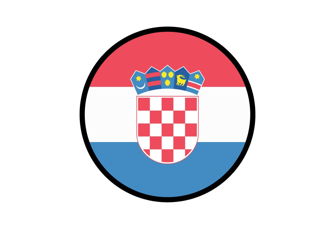 Croatia Flag Circle Sticker Decal