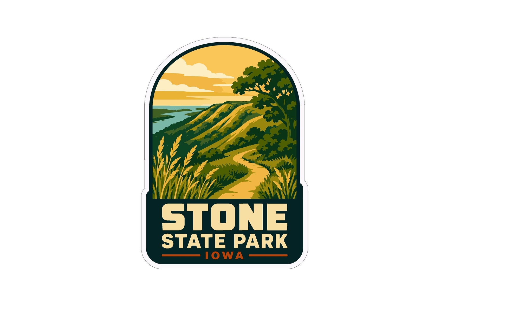 a sticker or logo for Stone State Park in Iowa.