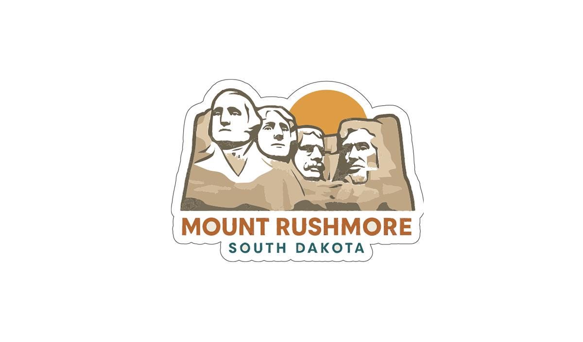 Mount Rushmore South Dakota Iron On Heat Transfer Vinyl HTV Die-Cut Symbolic