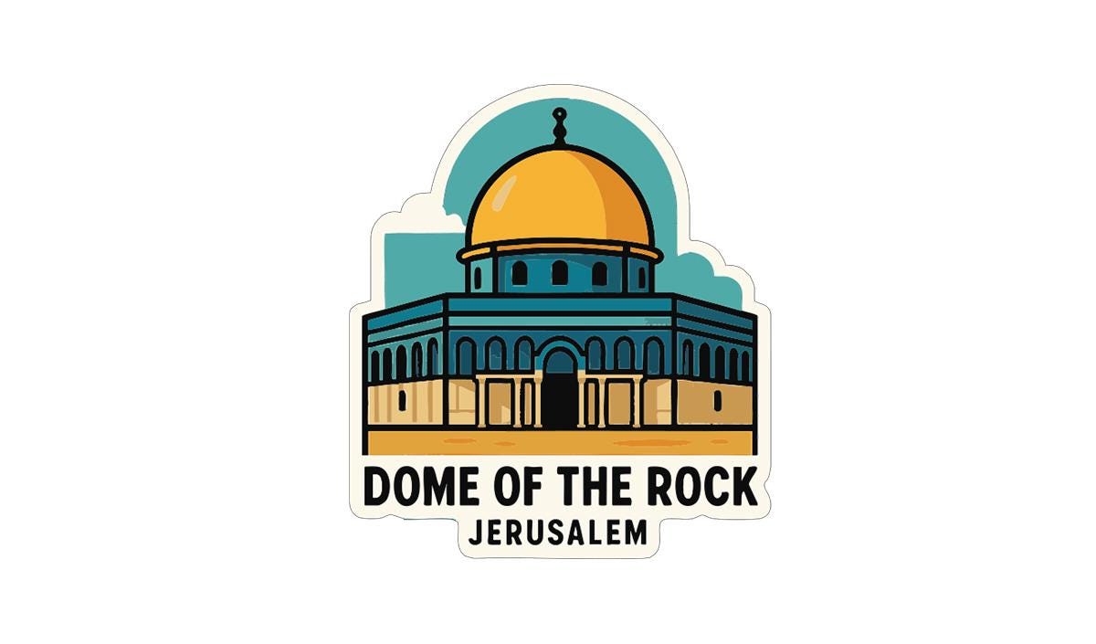 Dome of the Rock Jerusalem Iron On Heat Transfer Vinyl HTV Die-Cut Symbolic