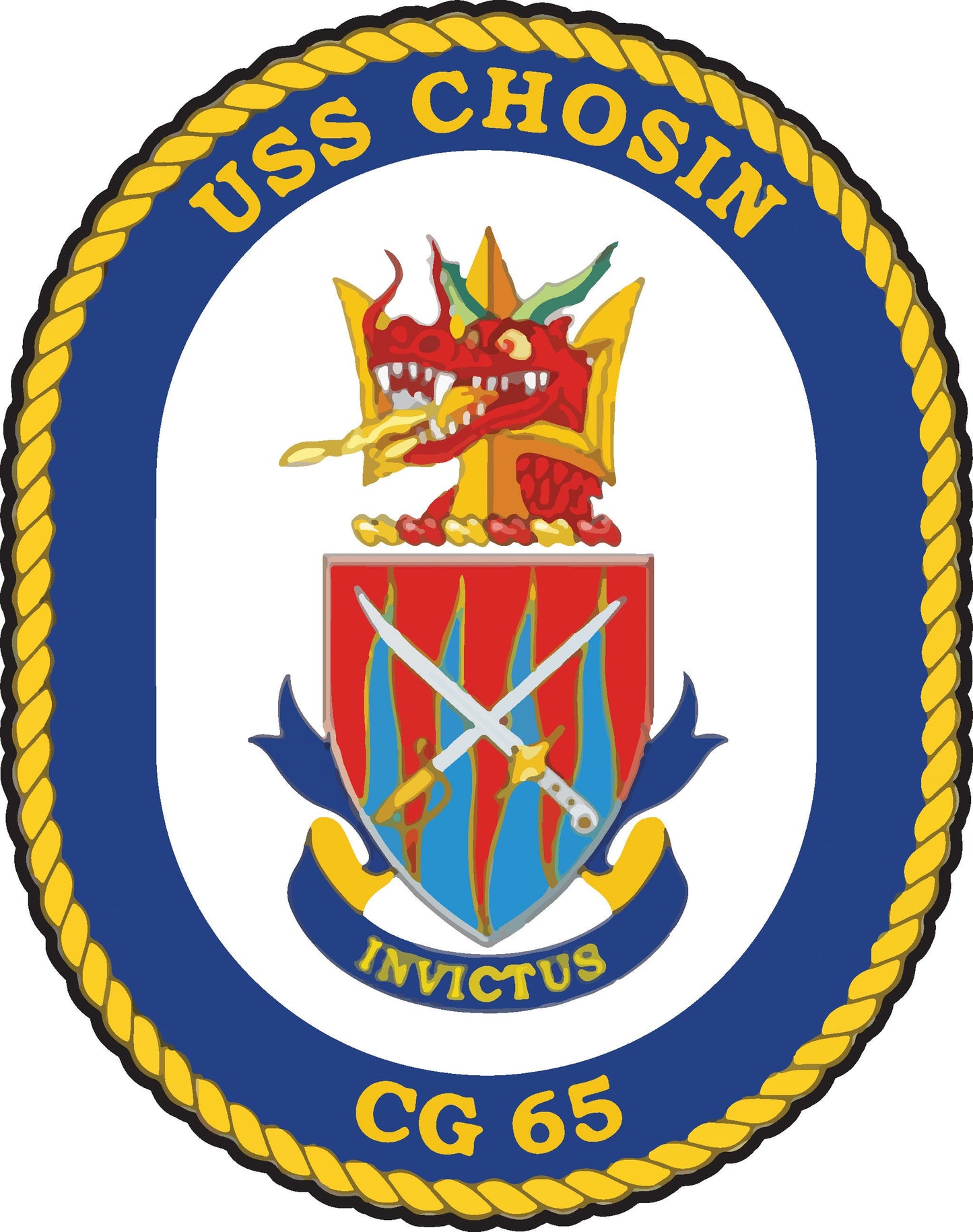 USS Chosin CG-65 Badge Iron On Heat Transfer Vinyl HTV Ticonderoga Class Cruiser