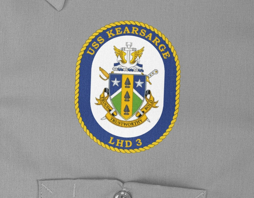 USS Kearsarge LHD-3 Badge Iron On Heat Transfer Vinyl HTV Wasp Class Amphibious assault ship