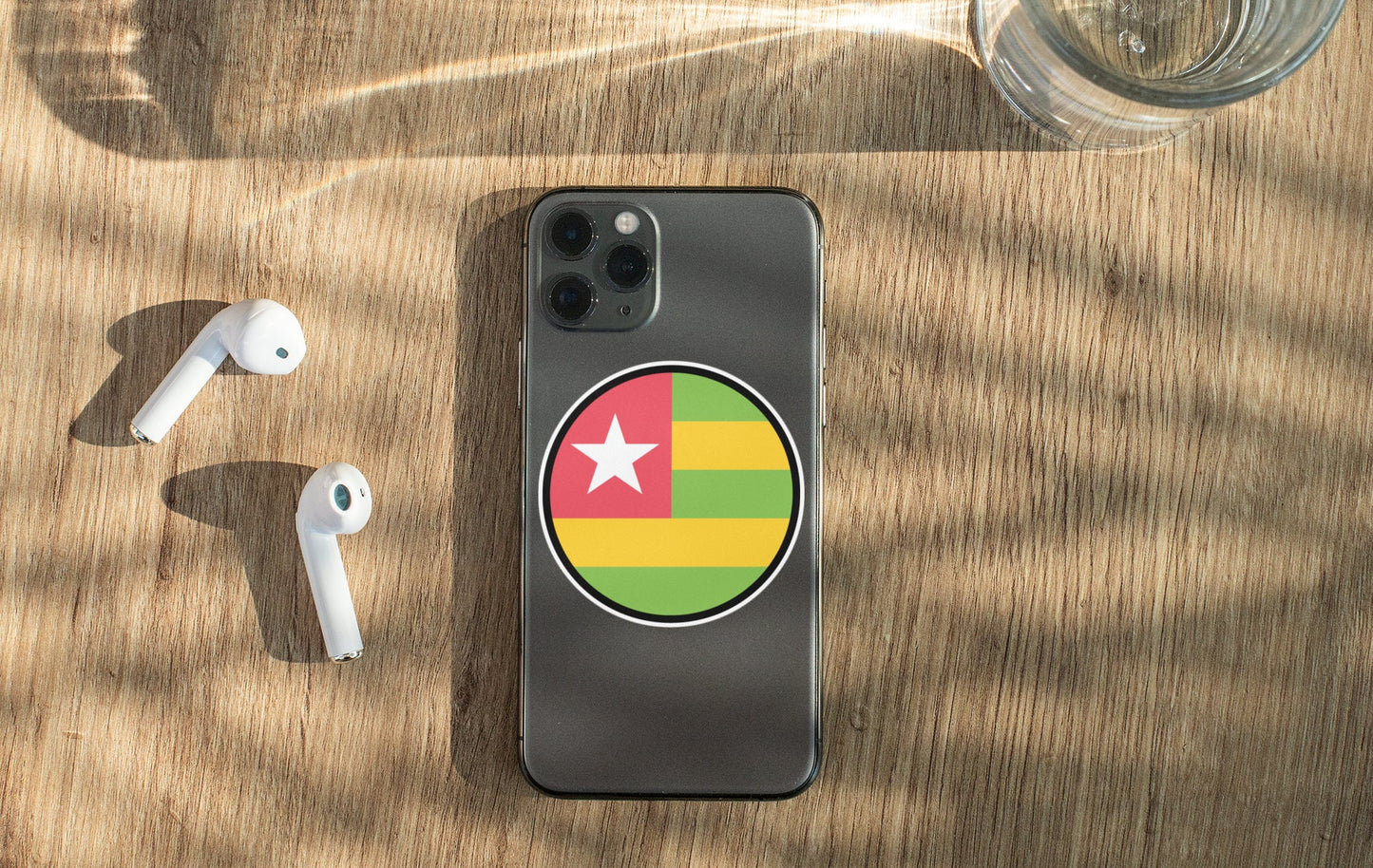 Togo Flag Circle Sticker Decal