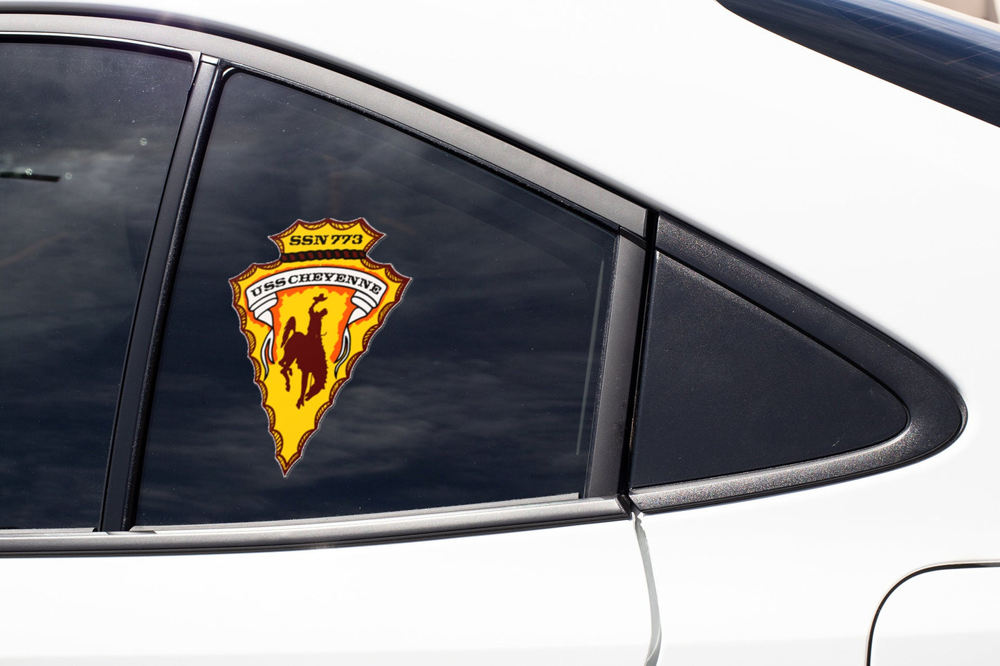 USS Cheyenne SSN-773 Badge Sticker Decal Los Angeles Class Attack submarine Car Sticker Bumper Sticker for Car Emblem