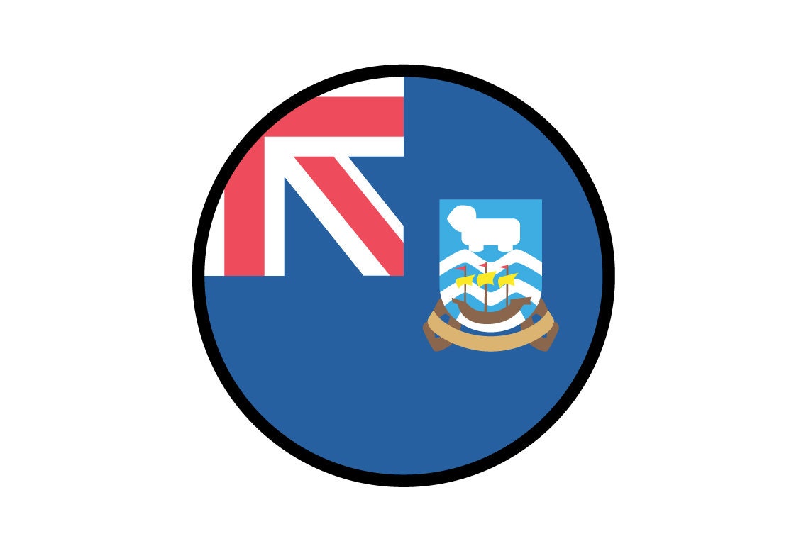 Falkland Islands Flag Circle Sticker Decal