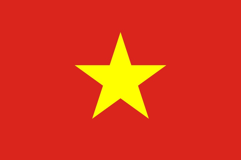 Vietnam Flag Iron On Heat Transfer Vinyl HTV / Socialist Republic of Vietnam / Hanoi / Vietnamese
