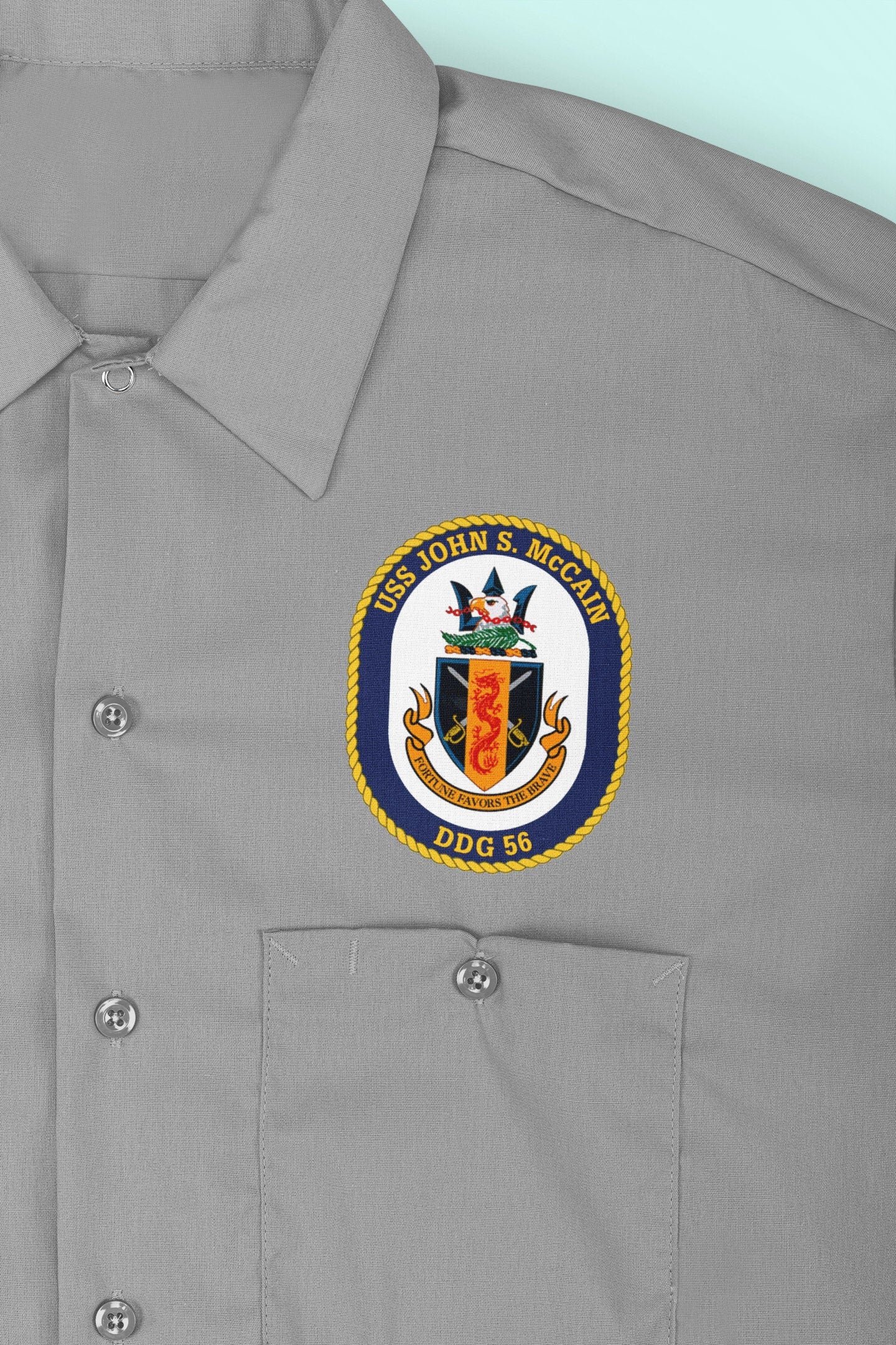 USS John S. McCain DDG-56 Badge Iron On Heat Transfer Vinyl HTV Arleigh Burke Class Destroyer