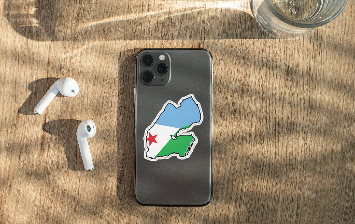 Djibouti Map Flag Sticker Decal
