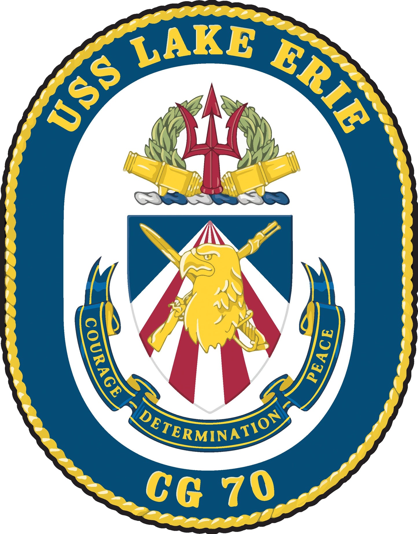 USS Lake Erie CG-70 Badge Iron On Heat Transfer Vinyl HTV Ticonderoga Class Cruiser