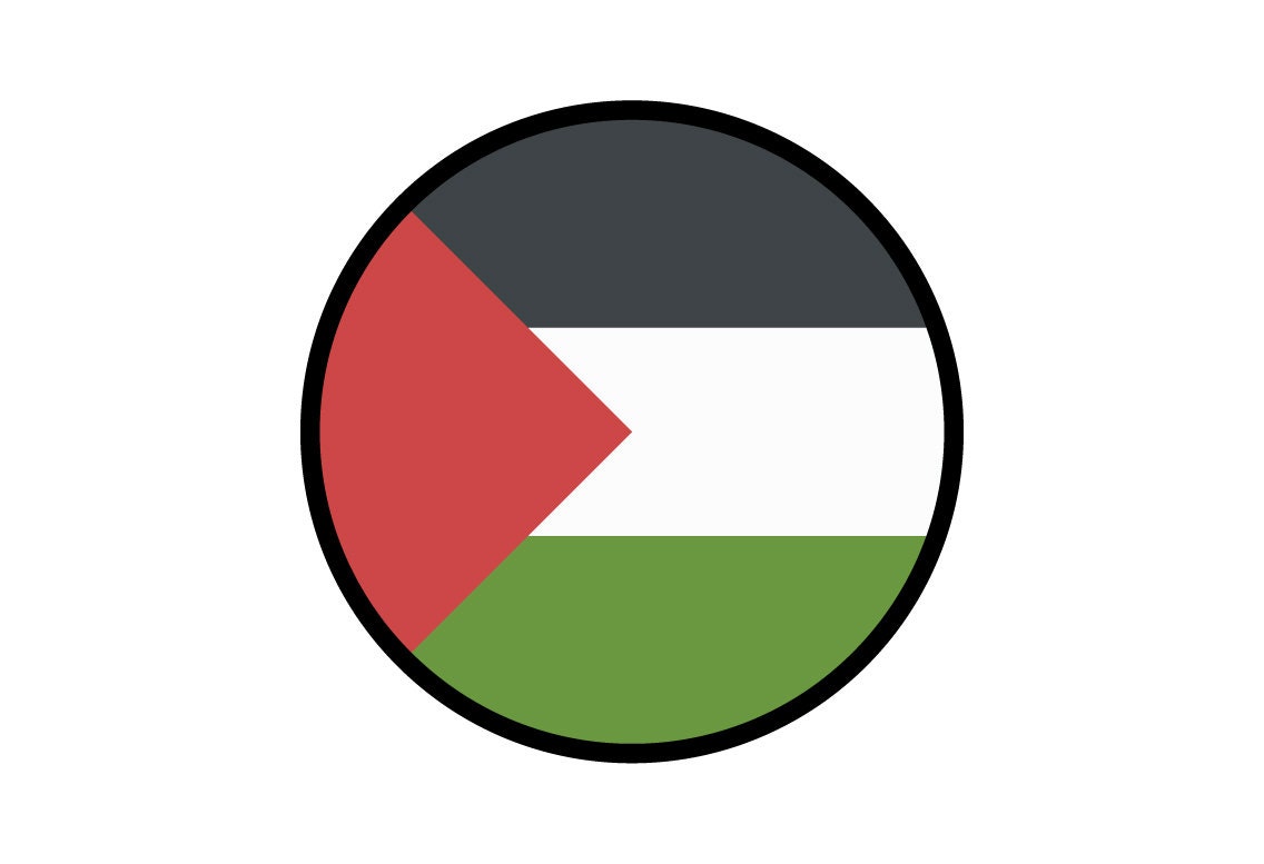 Palestinian Authority Flag Circle Sticker Decal