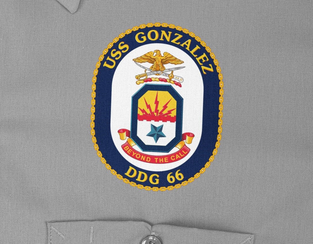 USS Gonzalez DDG-66 Badge Iron On Heat Transfer Vinyl HTV Arleigh Burke Class Destroyer