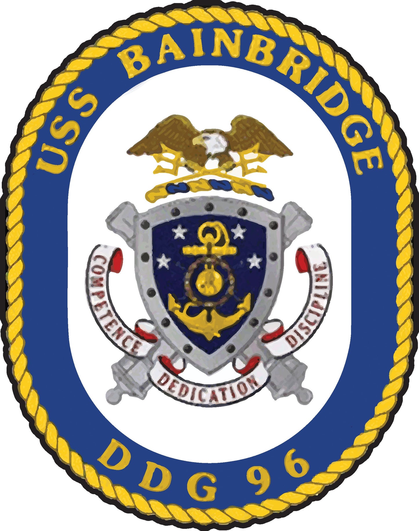 USS Bainbridge DDG-96 Badge Iron On Heat Transfer Vinyl HTV Arleigh Burke Class Destroyer