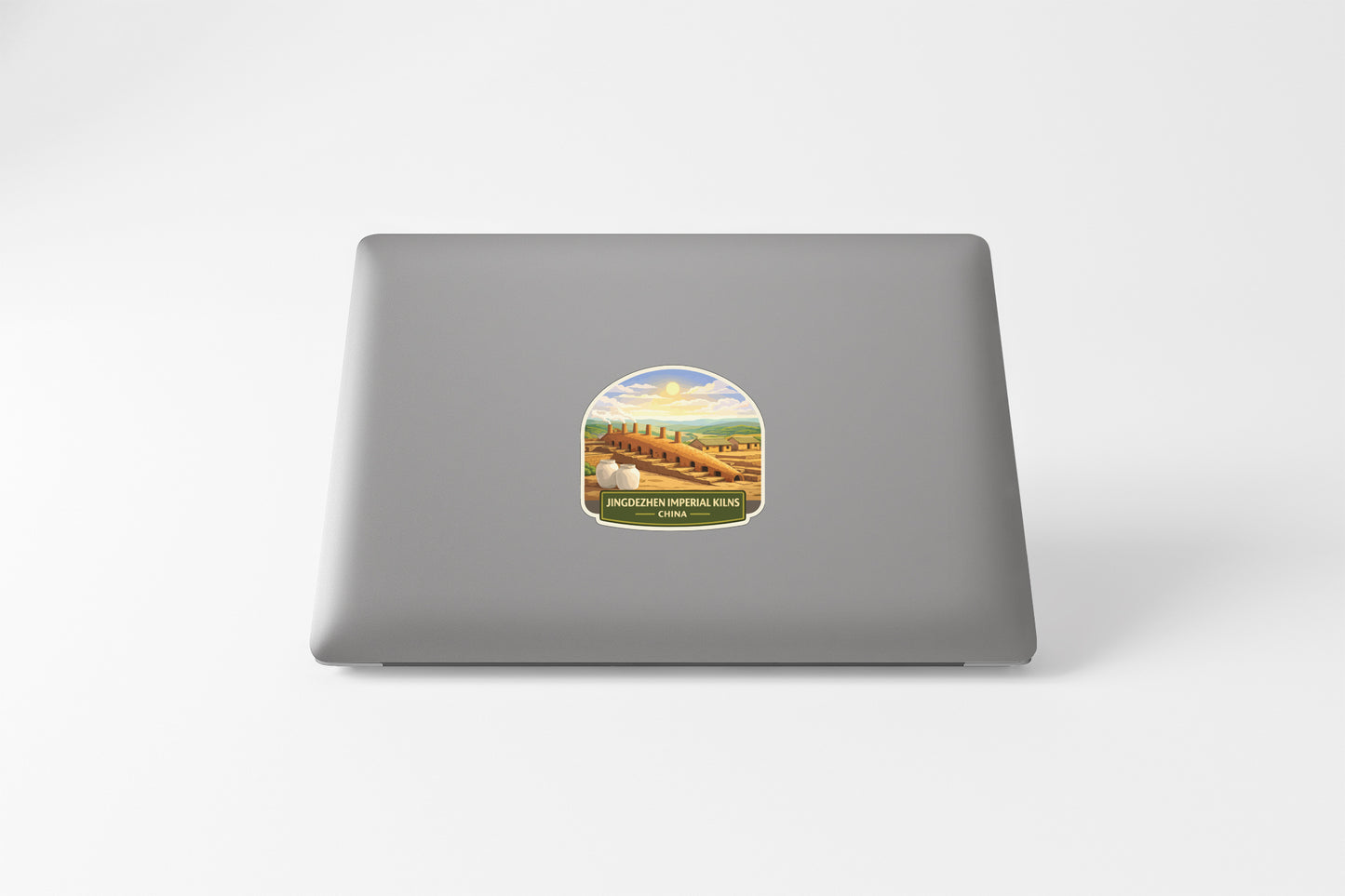a sticker on the back of a laptop.