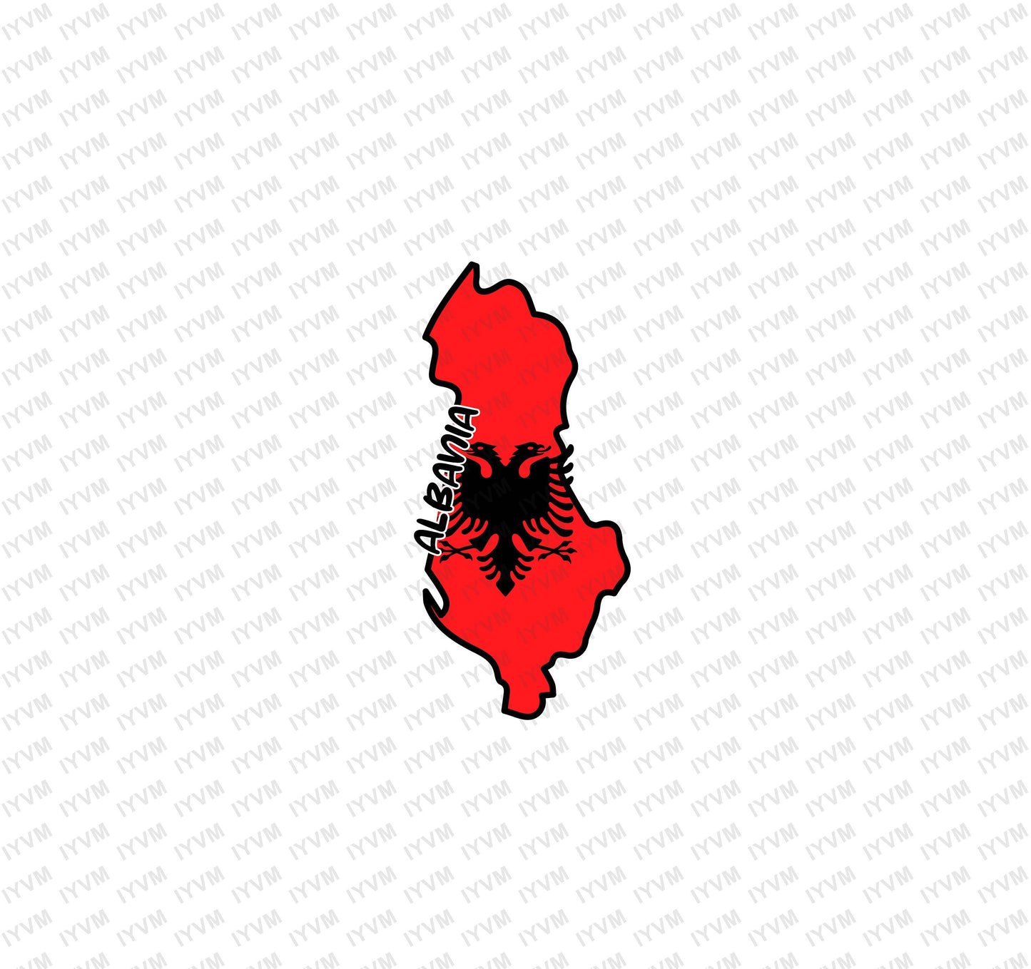 Albania Map Iron On Heat Transfer Vinyl HTV / Tirana / Ti Shqipëri, më jep nder, më jep emrin Shqipëtar / Albanian