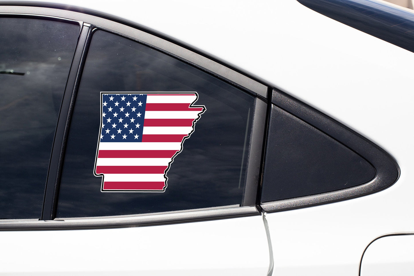 a car with a sticker of the state of wisconsin