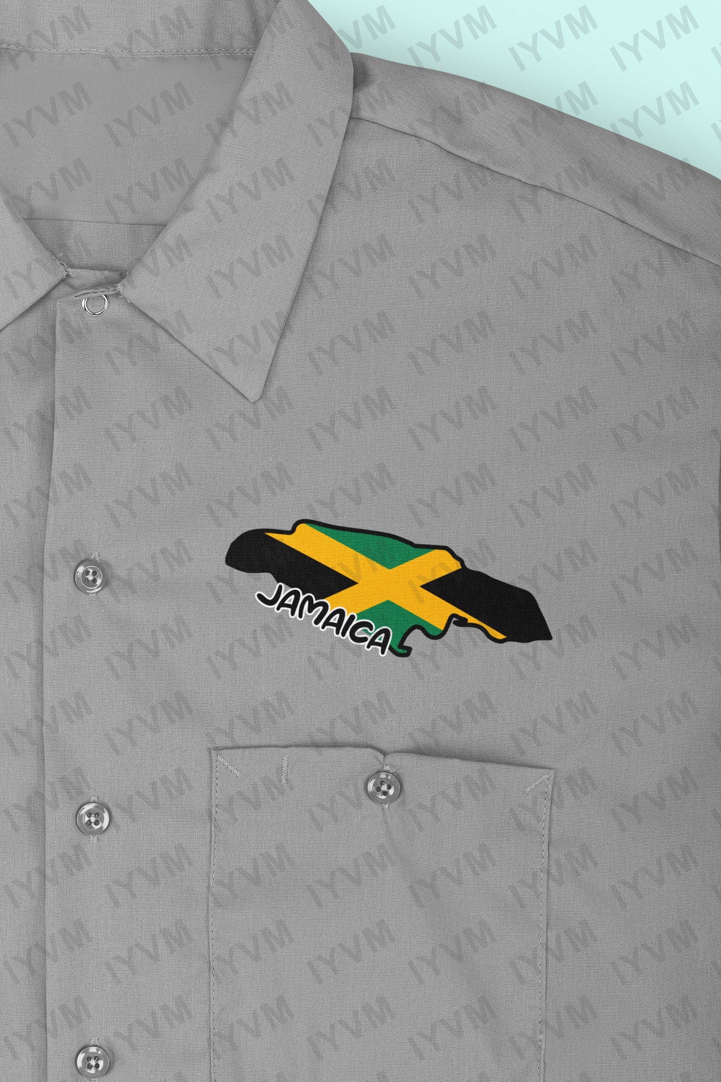 Jamaica Map Iron On Heat Transfer Vinyl HTV / Jumieka / Kingston / Jamaican / Out of Many, One People