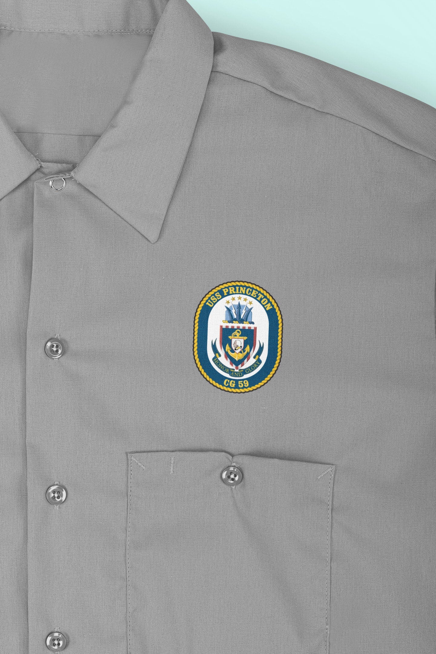 USS Princeton CG-59 Badge Iron On Heat Transfer Vinyl HTV Ticonderoga Class Cruiser