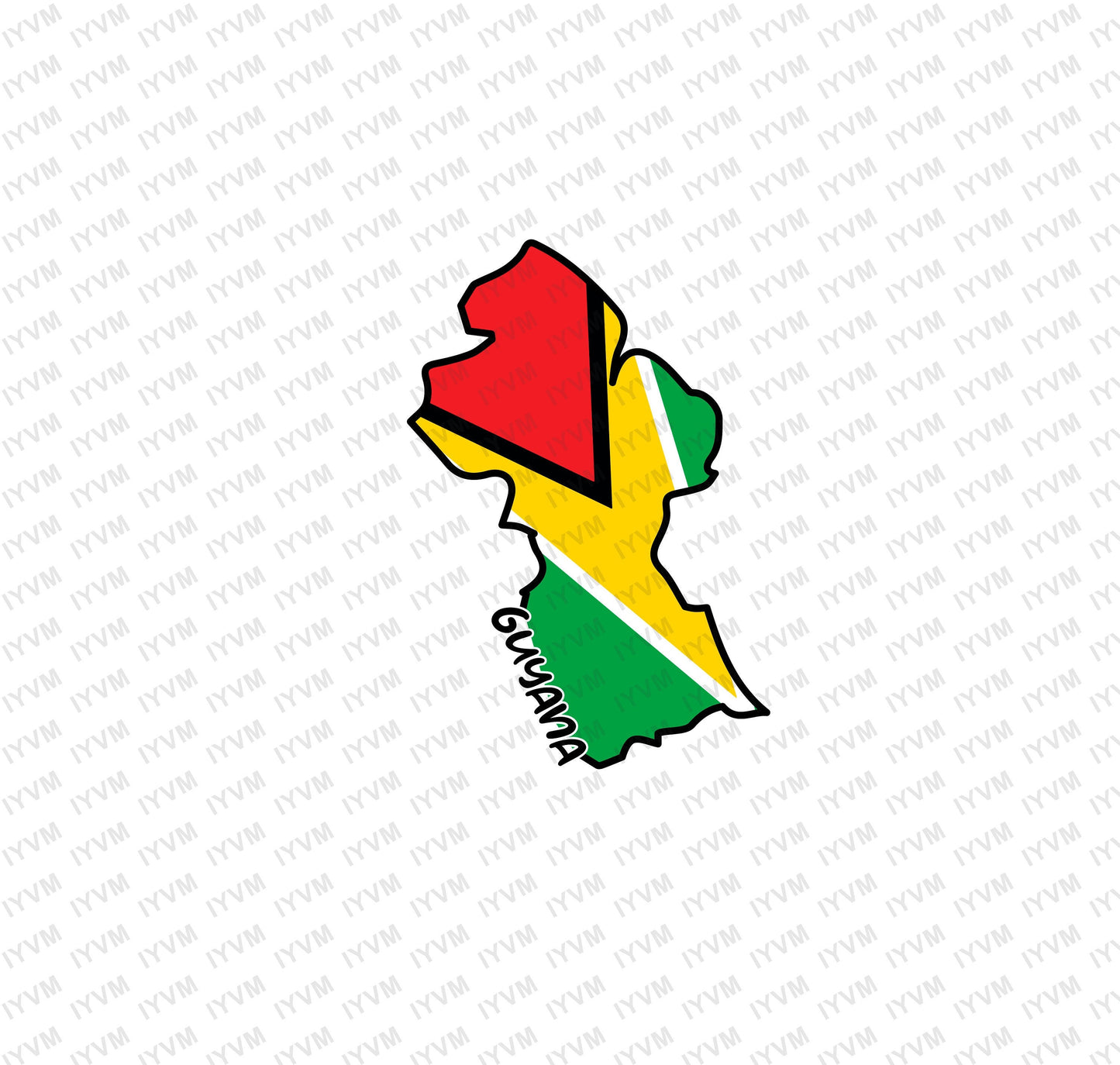 Guyana Map Iron On Heat Transfer Vinyl HTV / Co‑operative Republic of Guyana / One People, One Nation, One Destiny / Georgetown / Guyanese