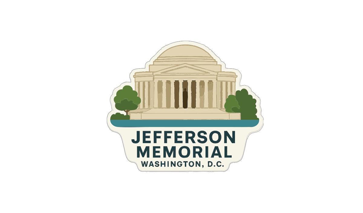 Jefferson Memorial Washington DC Iron On Heat Transfer Vinyl HTV Symbolic