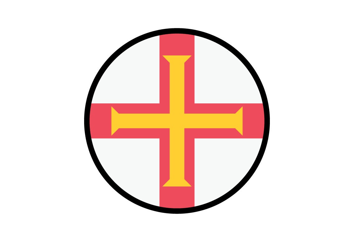 Guernsey Flag Circle Sticker Decal