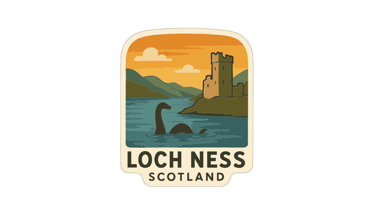 Loch Ness Scotland Iron On Heat Transfer Vinyl HTV Die-Cut Symbolic Landmark