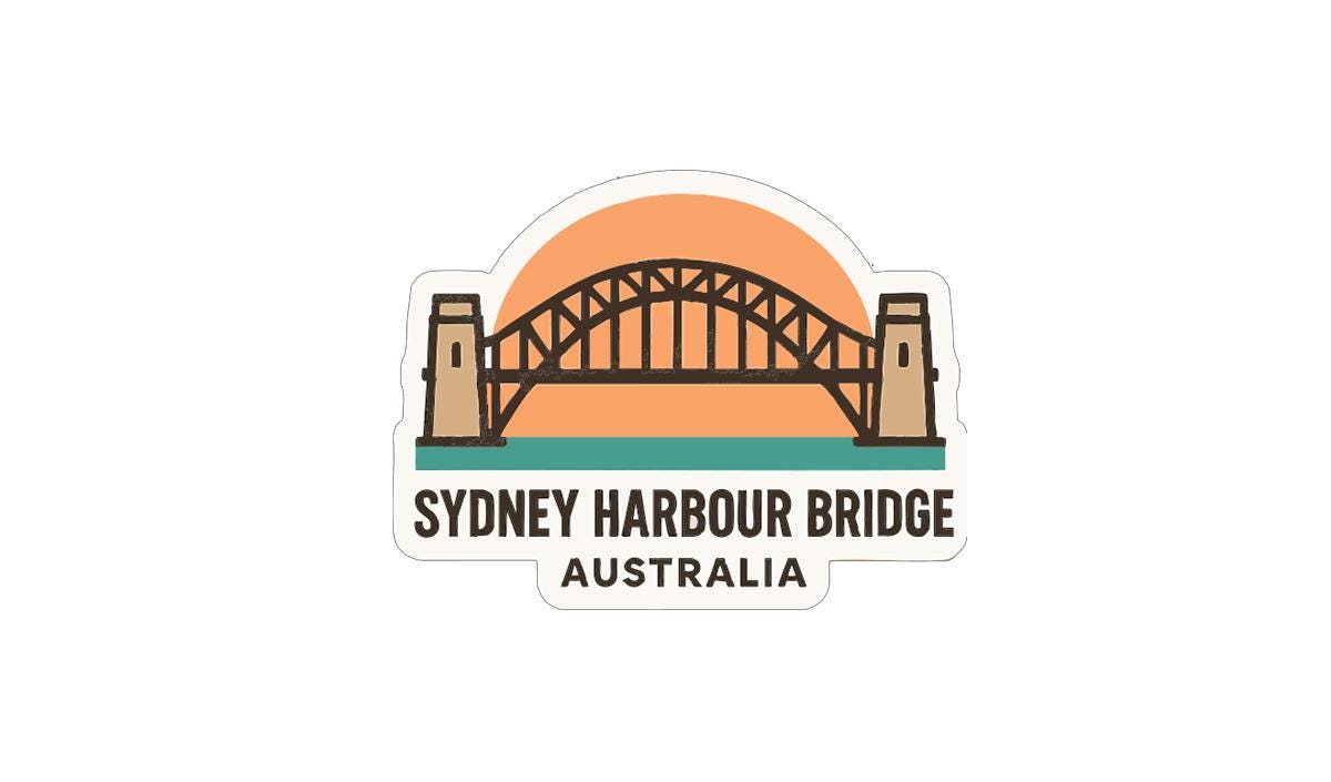 Sydney Harbour Bridge Australia Iron On Heat Transfer Vinyl HTV Die-Cut Symbolic