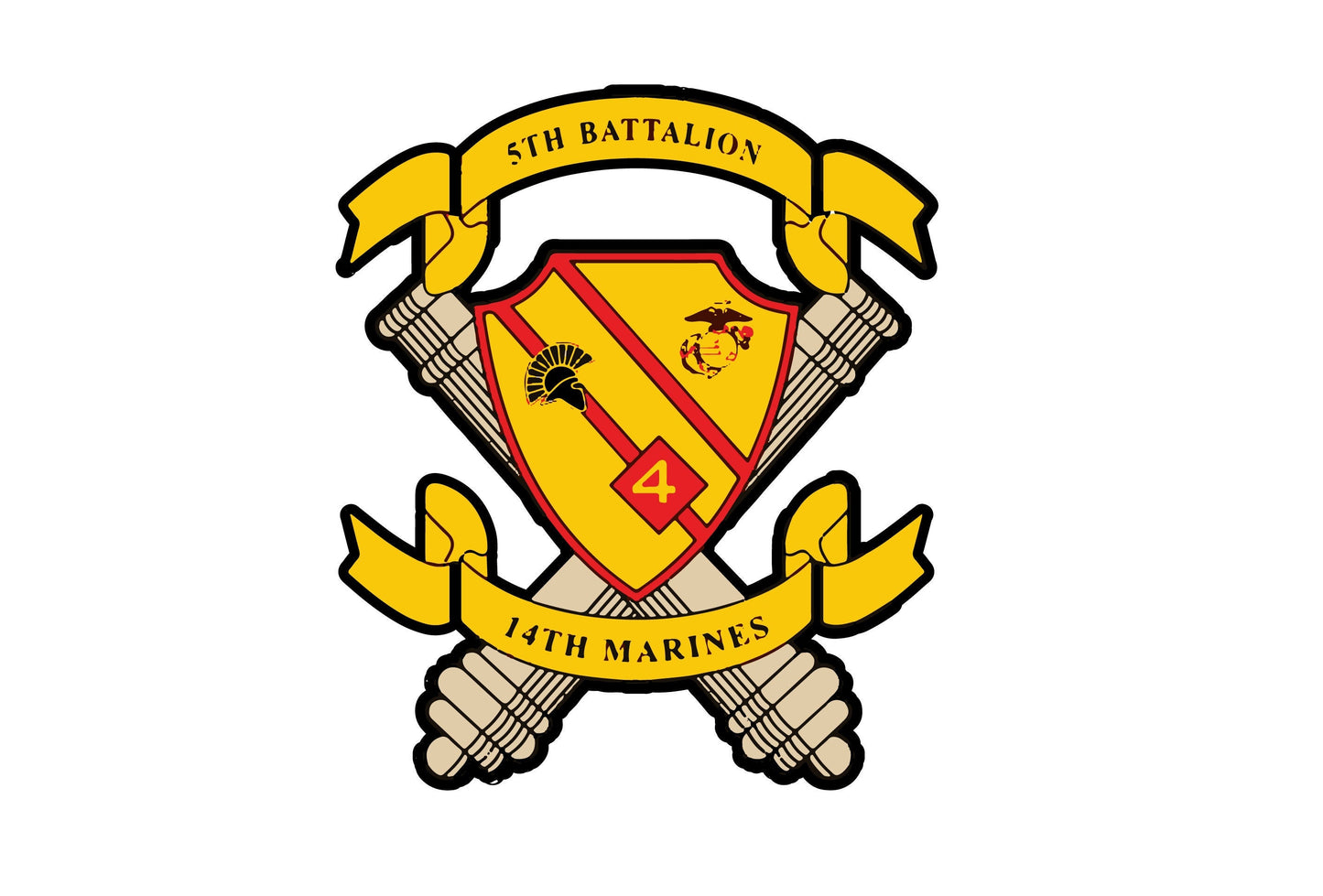 US Marine Corps Badge Sticker Decal 5th Battalion 14th Marines Sharphunter Car Sticker Bumper Sticker for Car Emblem